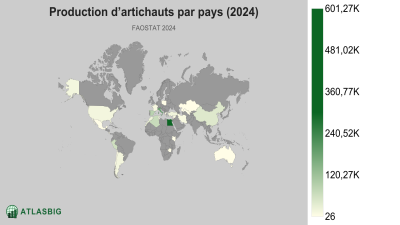 Production d’artichauts par pays (2024) Thumbnail