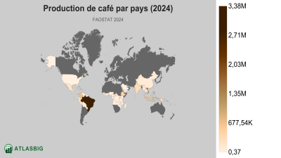 Production de café par pays 2026