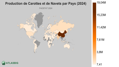 Production de Carottes et de Navets par Pays 2026 Thumbnail