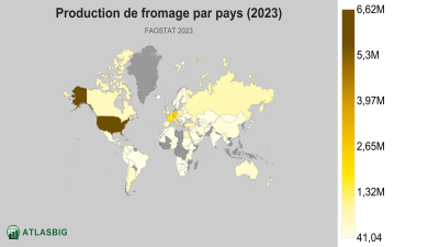 Production de fromage par pays 2026 Thumbnail