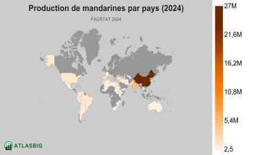 Production de mandarines par pays 2026 Thumbnail