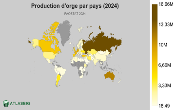Production d'orge par pays 2026 Thumbnail