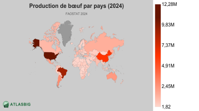 Production de bœuf par pays 2026 Thumbnail