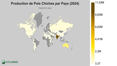 Production de Pois Chiches par Pays 2026 Thumbnail
