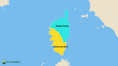 Carte des départements de Corse Thumbnail