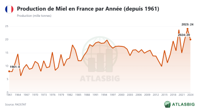 Production de Miel en France par Année (depuis 1961) Thumbnail