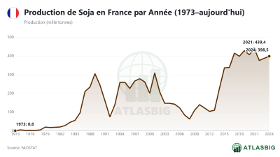 Production de Soja en France par Année (1973–aujourd'hui) Thumbnail